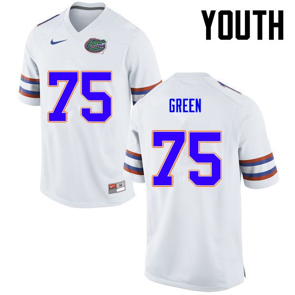 Florida Gators Youth #75 Chaz Green College Football White